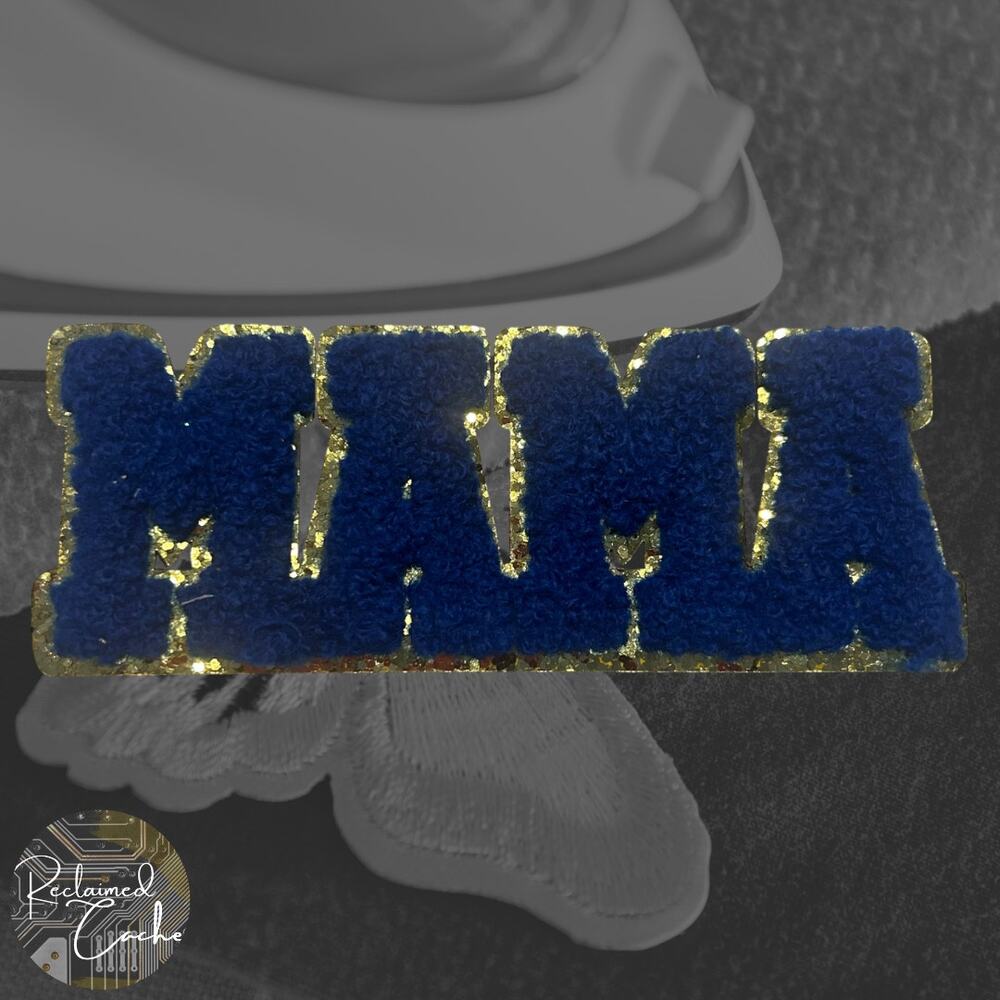 Blue and Gold MAMA Iron On Patch Patch